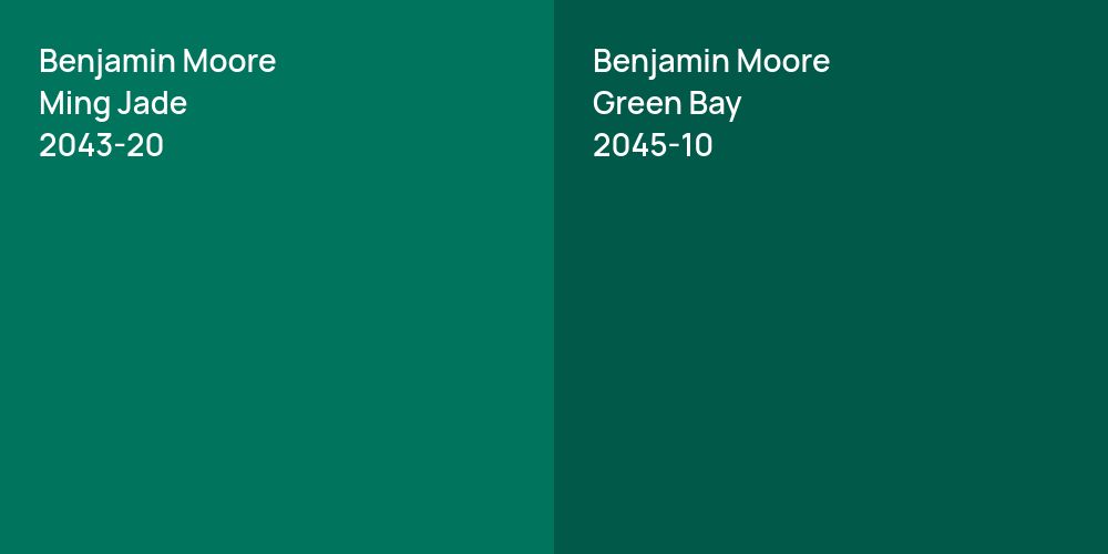 Benjamin Moore Ming Jade vs. Benjamin Moore Green Bay