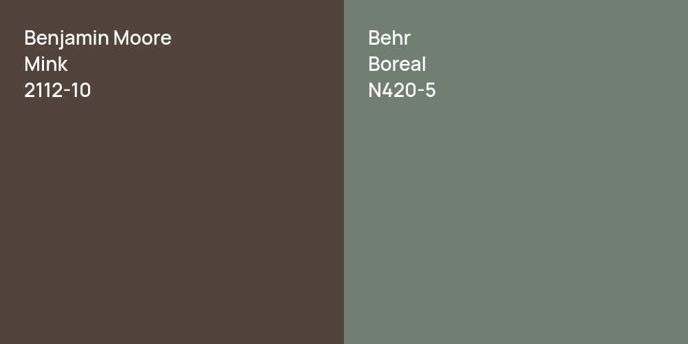 Benjamin Moore Mink vs. Behr Boreal