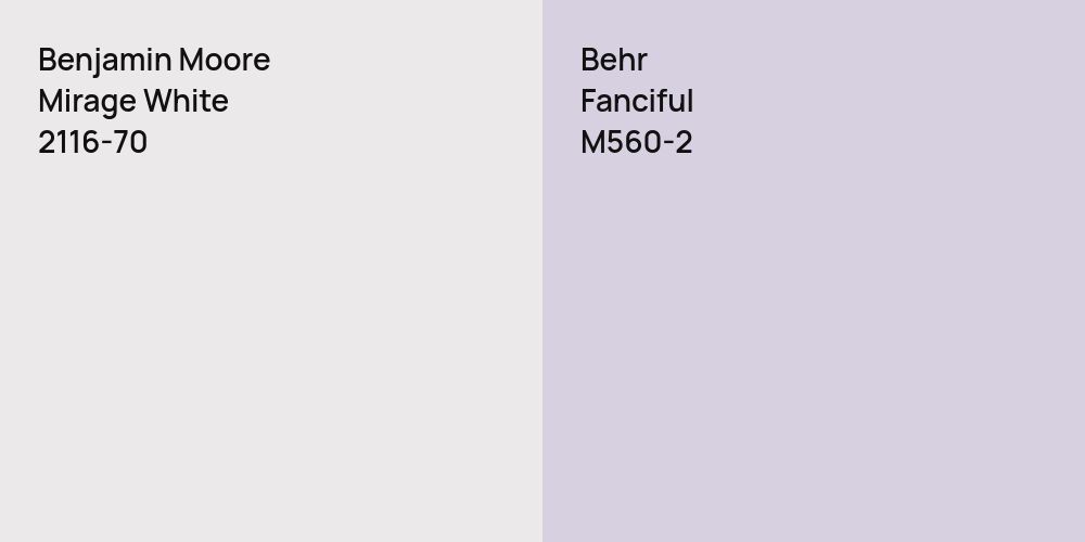 Benjamin Moore Mirage White vs. Behr Fanciful