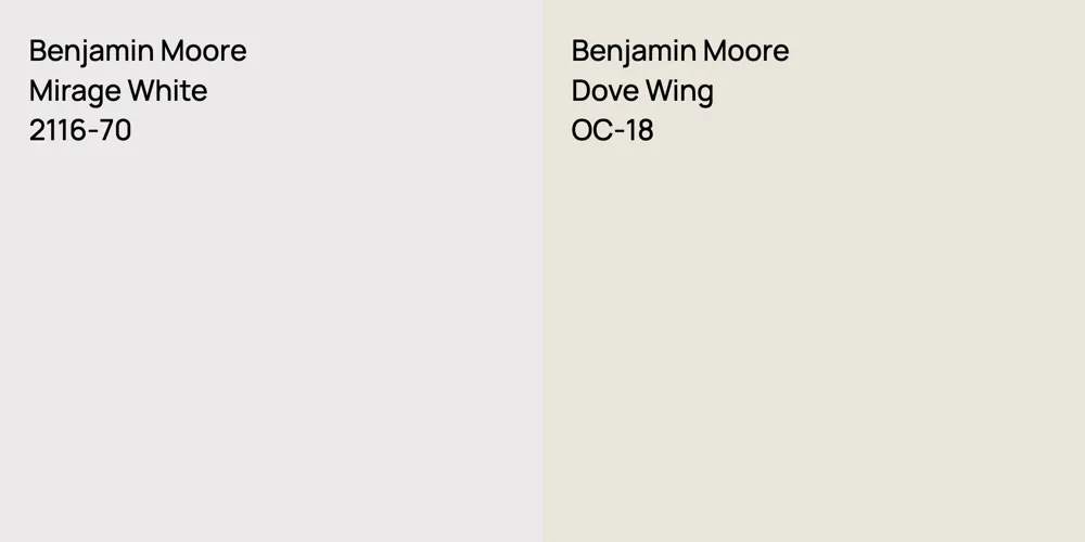 Benjamin Moore Mirage White vs. Benjamin Moore Dove Wing