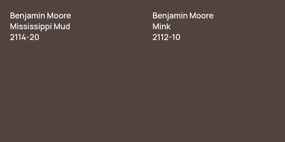 Benjamin Moore Mississippi Mud vs. Benjamin Moore Mink