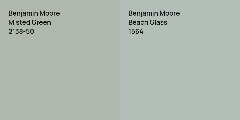 Benjamin Moore Misted Green vs. Benjamin Moore Beach Glass