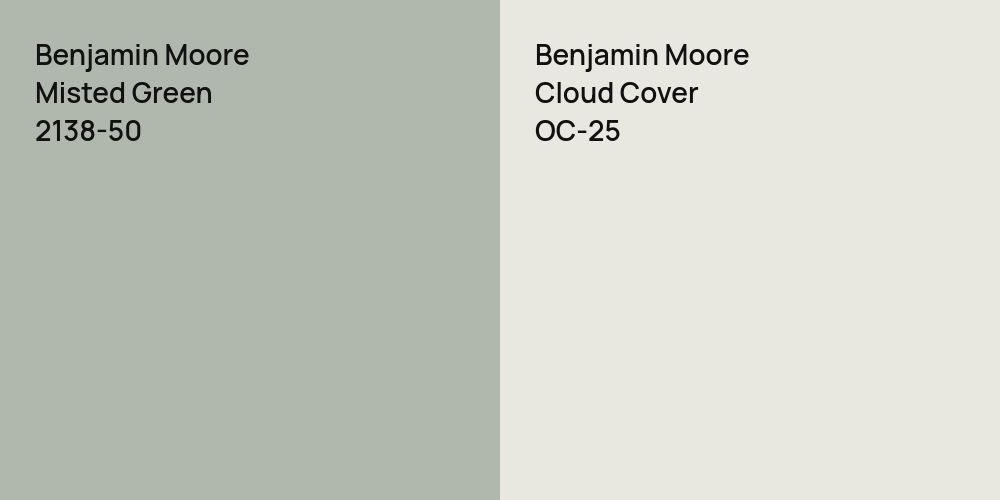 Benjamin Moore Misted Green vs. Benjamin Moore Cloud Cover