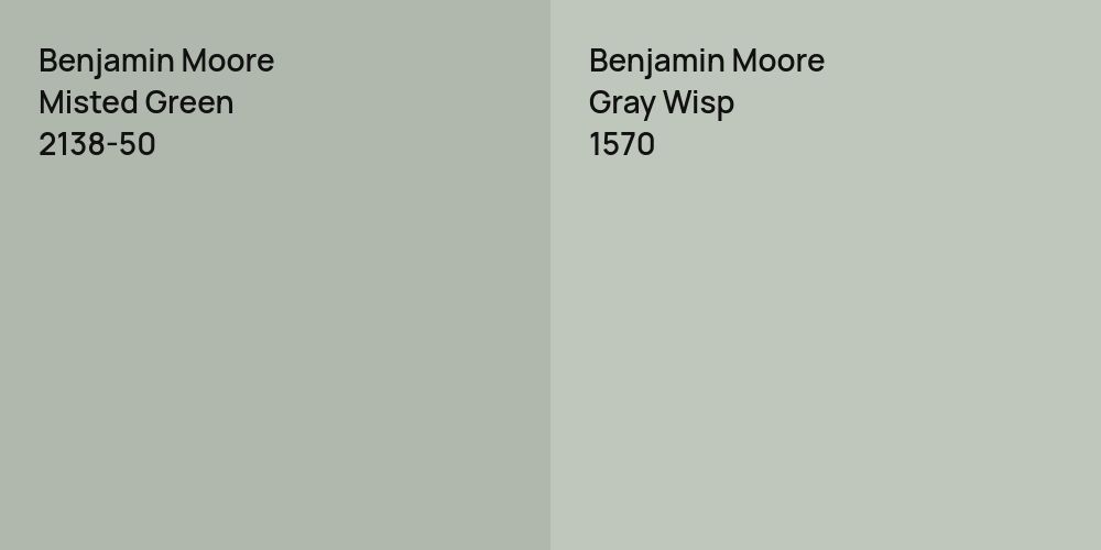 Benjamin Moore Misted Green vs. Benjamin Moore Gray Wisp