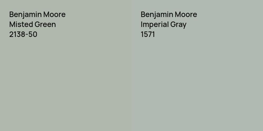 Benjamin Moore Misted Green vs. Benjamin Moore Imperial Gray