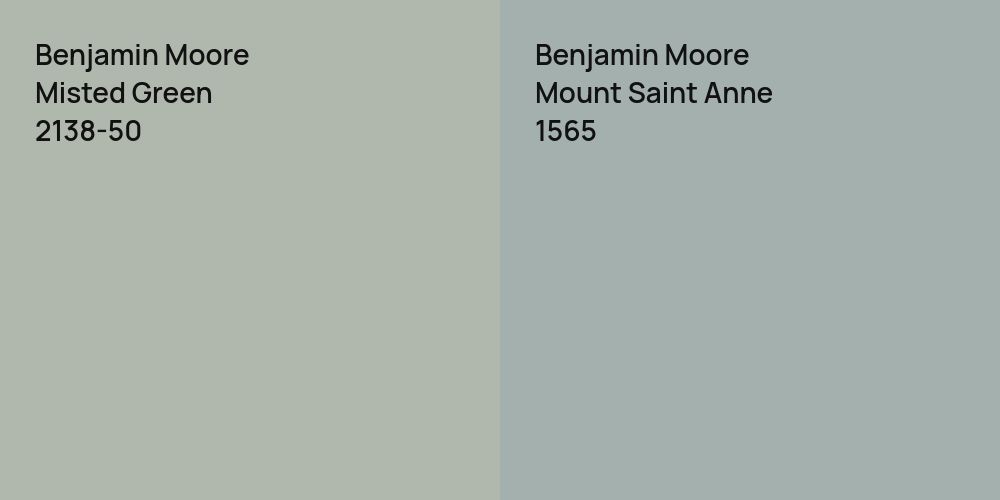 Benjamin Moore Misted Green vs. Benjamin Moore Mount Saint Anne