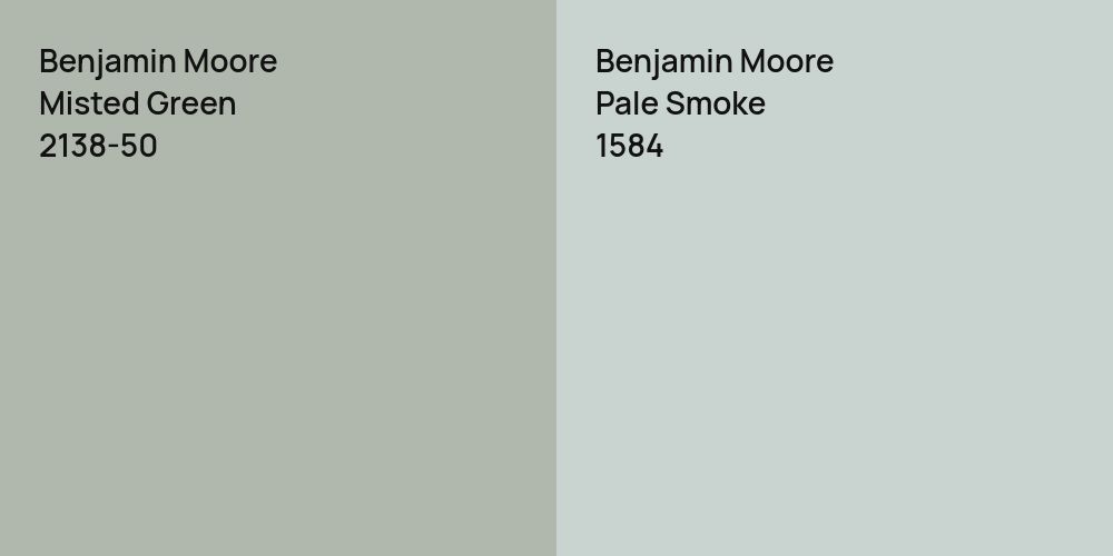 Benjamin Moore Misted Green vs. Benjamin Moore Pale Smoke