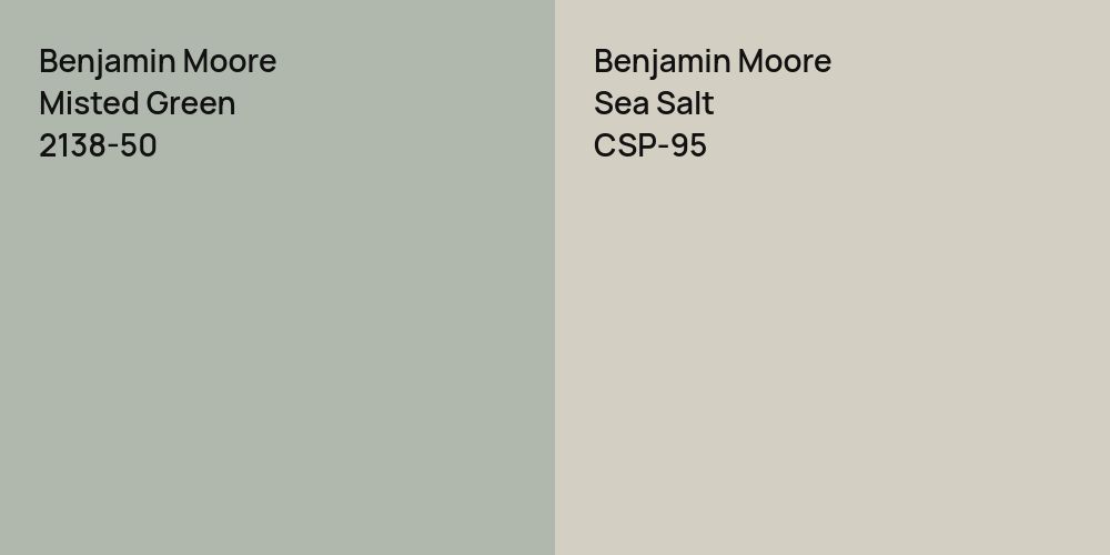 Benjamin Moore Misted Green vs. Benjamin Moore Sea Salt