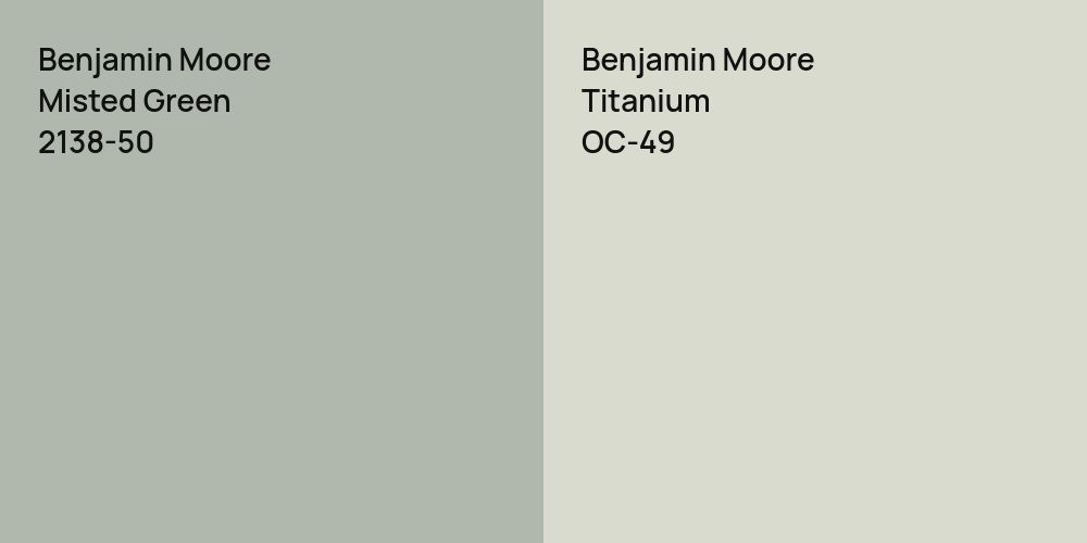 Benjamin Moore Misted Green vs. Benjamin Moore Titanium