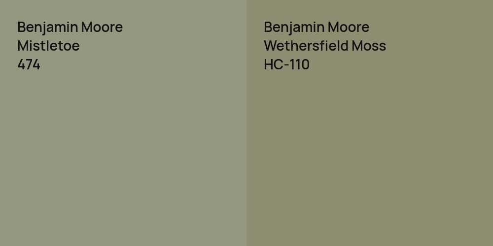 Benjamin Moore Mistletoe vs. Benjamin Moore Wethersfield Moss