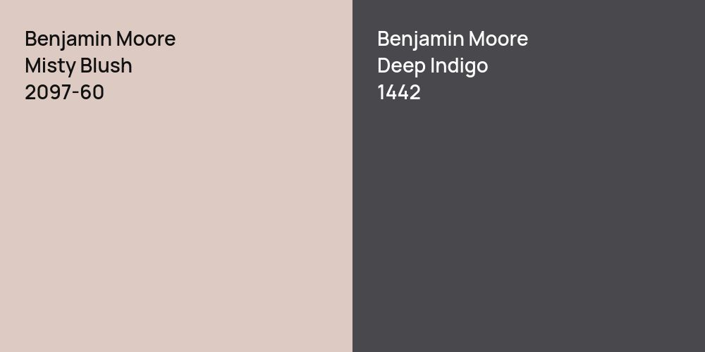 Benjamin Moore Misty Blush vs. Benjamin Moore Deep Indigo