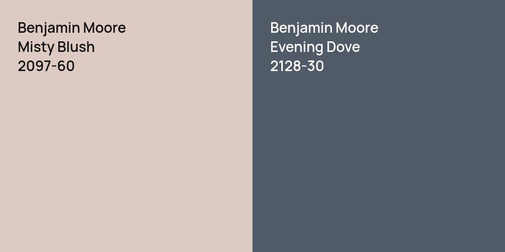 Benjamin Moore Misty Blush vs. Benjamin Moore Evening Dove