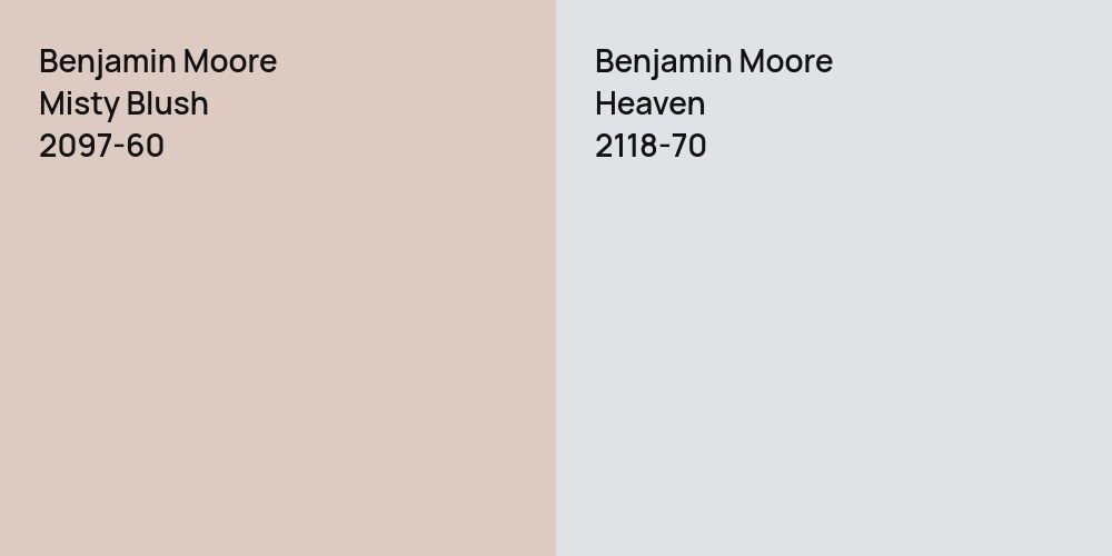 Benjamin Moore Misty Blush vs. Benjamin Moore Heaven