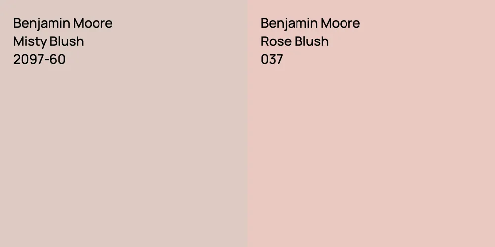 Benjamin Moore Misty Blush vs. Benjamin Moore Rose Blush