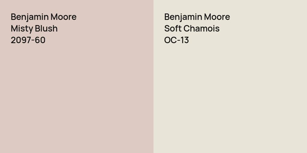 Benjamin Moore Misty Blush vs. Benjamin Moore Soft Chamois