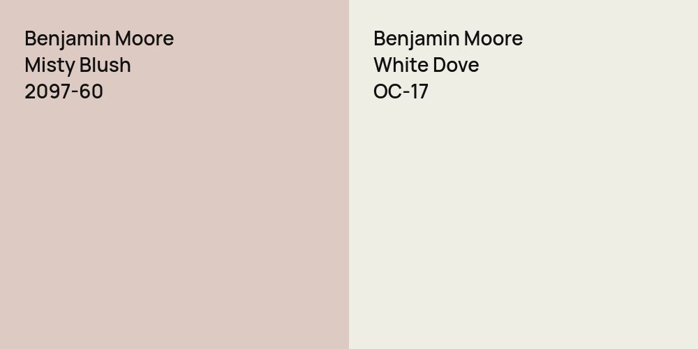 Benjamin Moore Misty Blush vs. Benjamin Moore White Dove