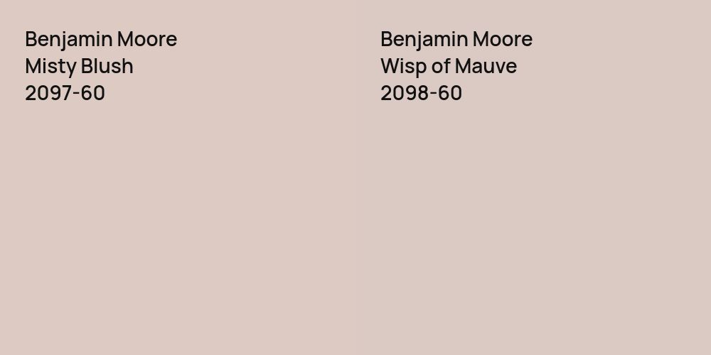 Benjamin Moore Misty Blush vs. Benjamin Moore Wisp of Mauve