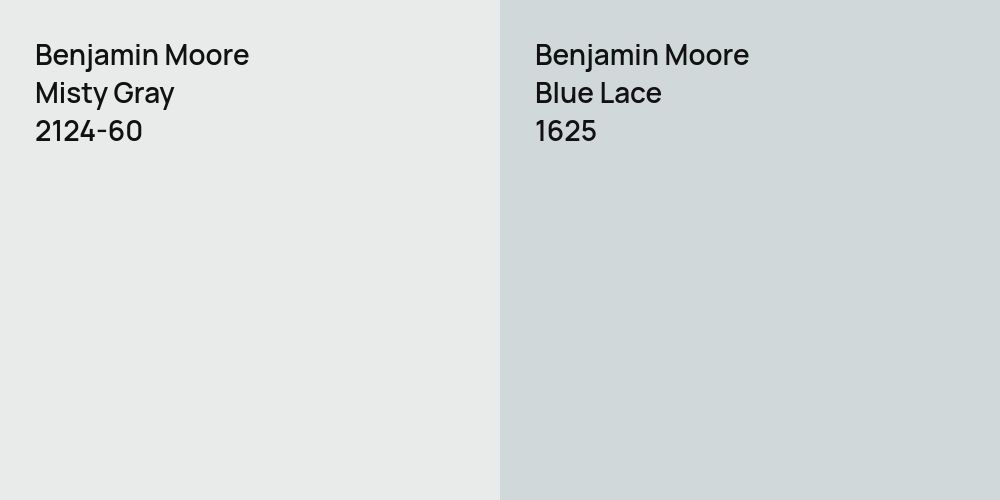 Benjamin Moore Misty Gray vs. Benjamin Moore Blue Lace