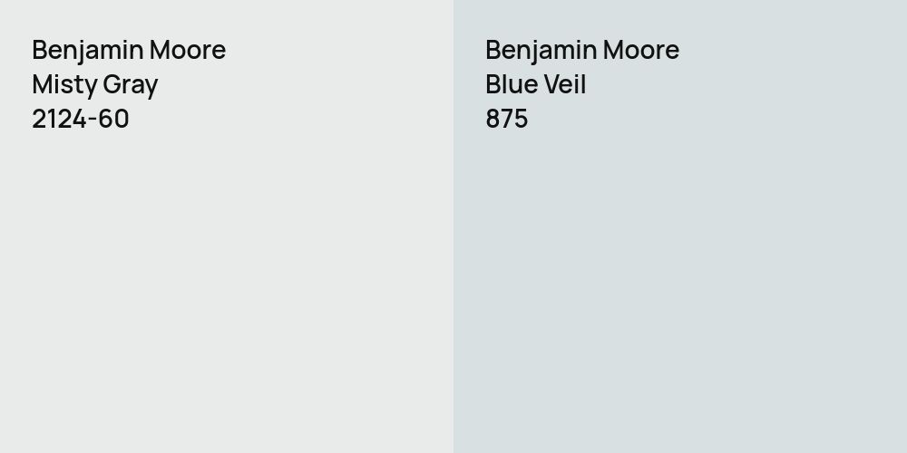 Benjamin Moore Misty Gray vs. Benjamin Moore Blue Veil