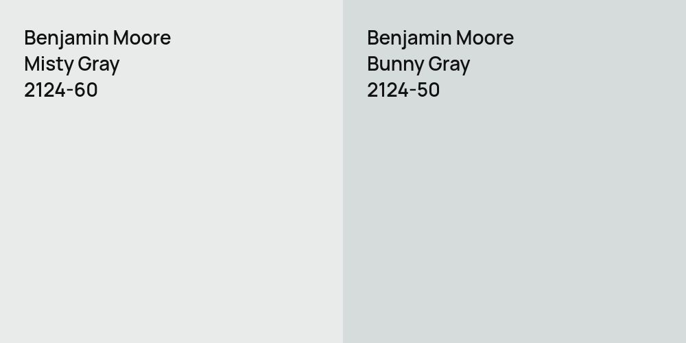 Benjamin Moore Misty Gray vs. Benjamin Moore Bunny Gray