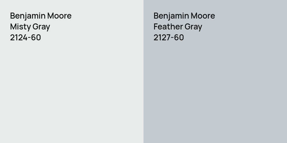 Benjamin Moore Misty Gray vs. Benjamin Moore Feather Gray