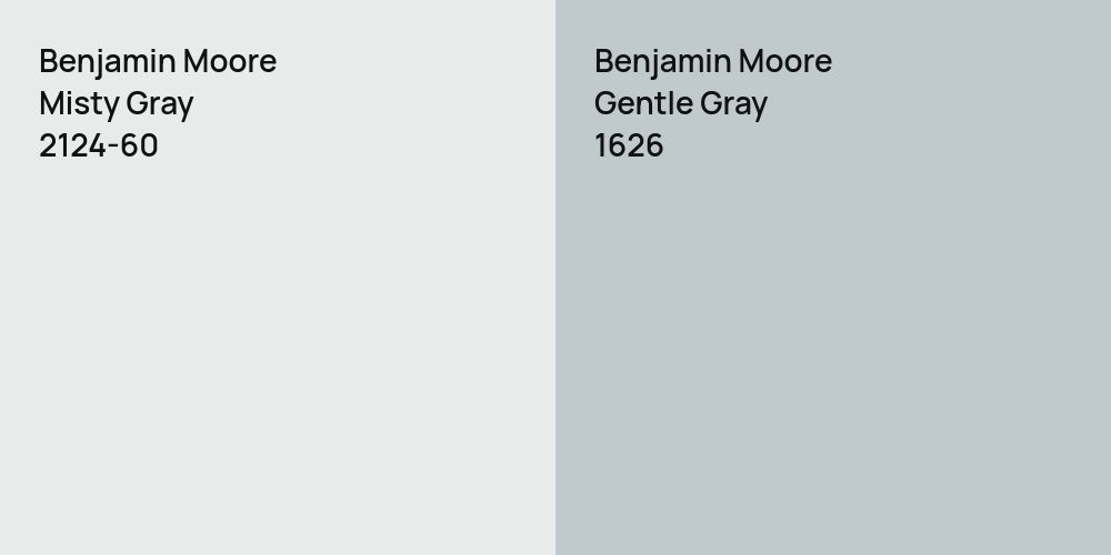 Benjamin Moore Misty Gray vs. Benjamin Moore Gentle Gray