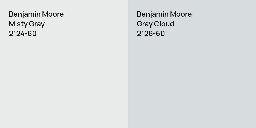 Benjamin Moore Misty Gray vs. Benjamin Moore Gray Cloud