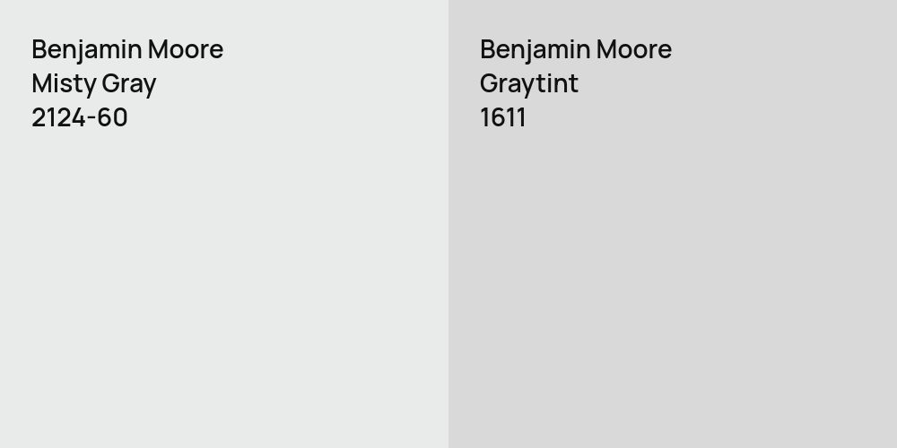 Benjamin Moore Misty Gray vs. Benjamin Moore Graytint