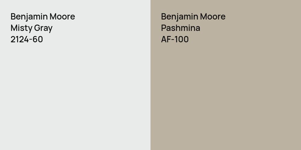 Benjamin Moore Misty Gray vs. Benjamin Moore Pashmina