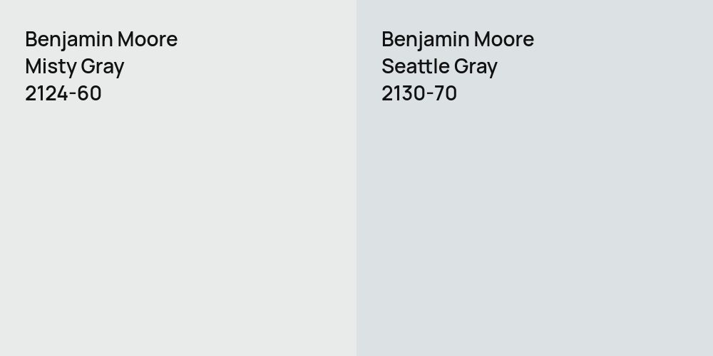 Benjamin Moore Misty Gray vs. Benjamin Moore Seattle Gray