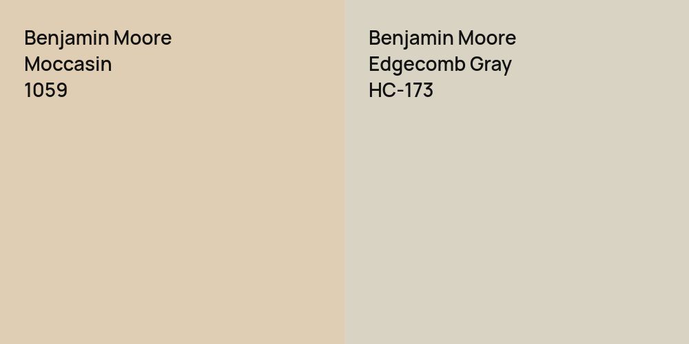 Benjamin Moore Moccasin vs. Benjamin Moore Edgecomb Gray