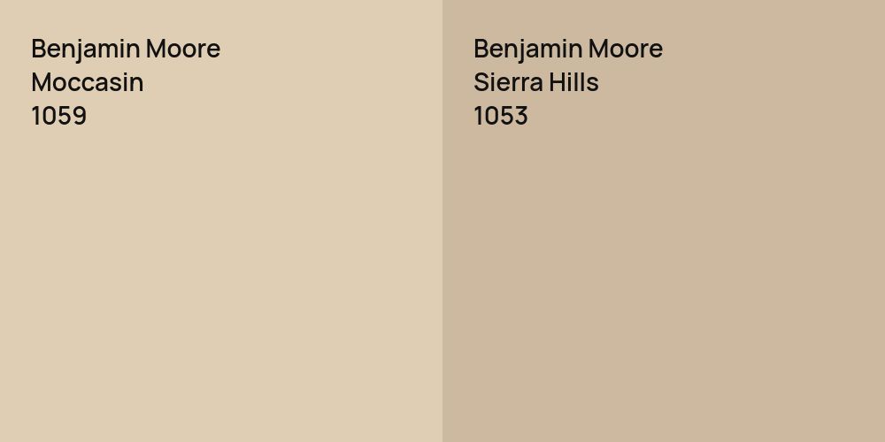 Benjamin Moore Moccasin vs. Benjamin Moore Sierra Hills