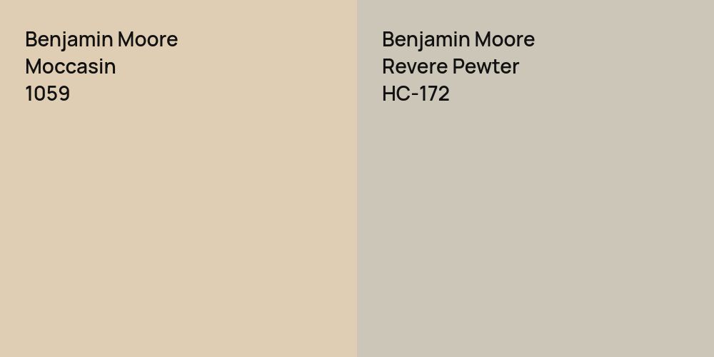 Benjamin Moore Moccasin vs. Benjamin Moore Revere Pewter