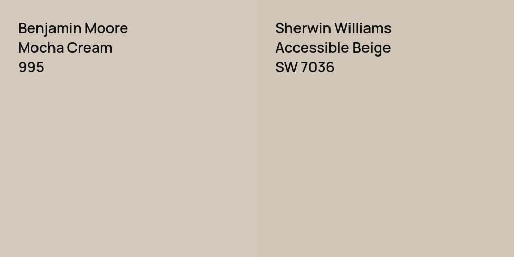 Benjamin Moore Mocha Cream vs. Sherwin Williams Accessible Beige