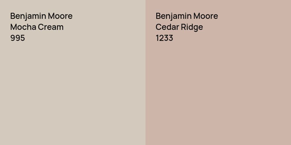 Benjamin Moore Mocha Cream vs. Benjamin Moore Cedar Ridge