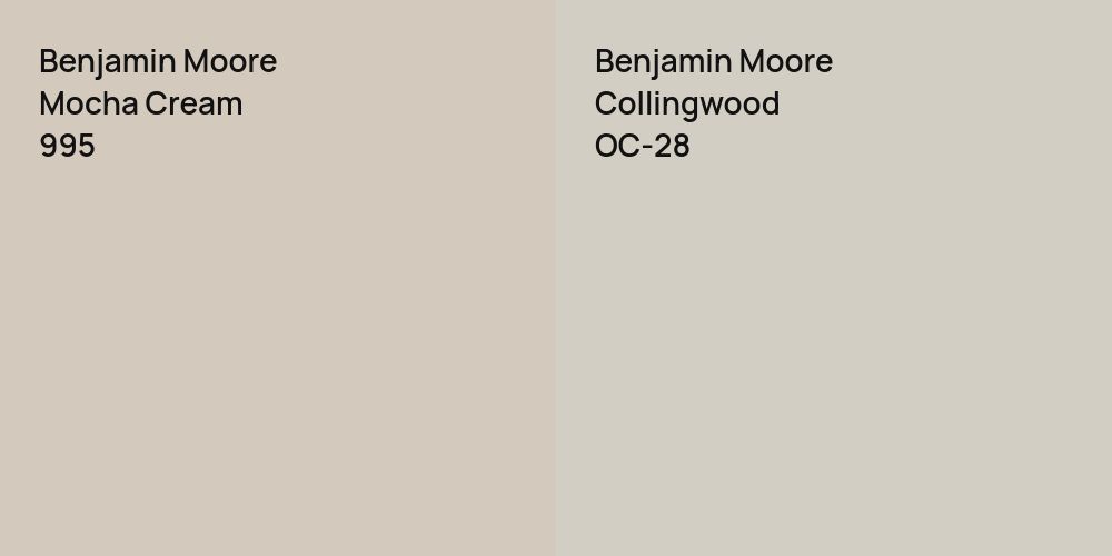 Benjamin Moore Mocha Cream vs. Benjamin Moore Collingwood