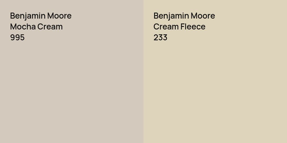 Benjamin Moore Mocha Cream vs. Benjamin Moore Cream Fleece