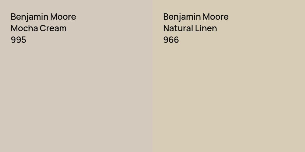 Benjamin Moore Mocha Cream vs. Benjamin Moore Natural Linen