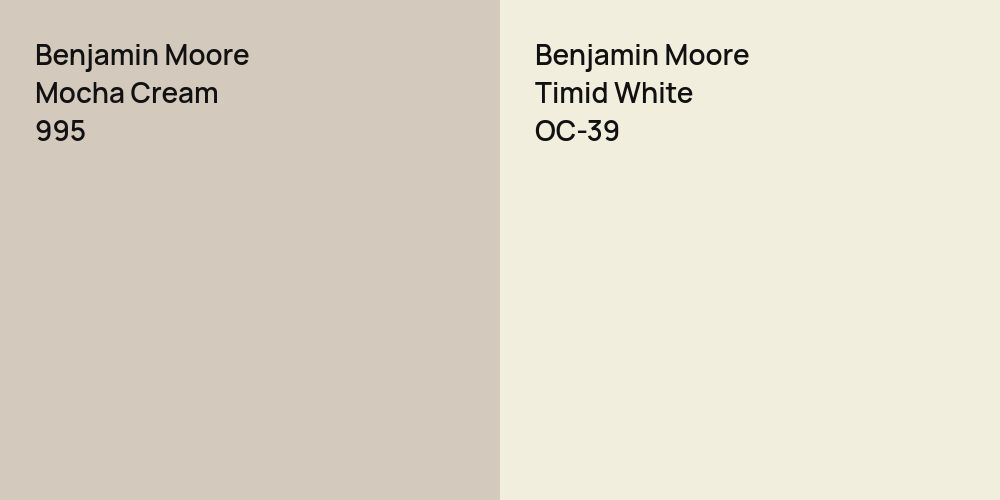 Benjamin Moore Mocha Cream vs. Benjamin Moore Timid White