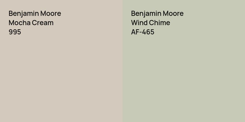 Benjamin Moore Mocha Cream vs. Benjamin Moore Wind Chime