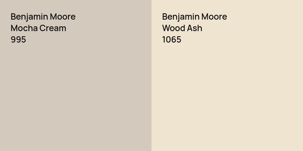 Benjamin Moore Mocha Cream vs. Benjamin Moore Wood Ash