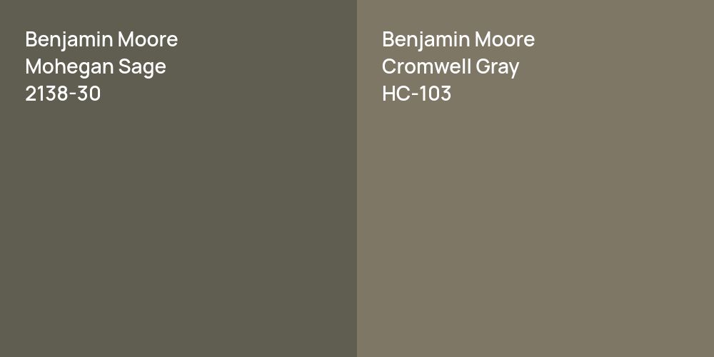 Benjamin Moore Mohegan Sage vs. Benjamin Moore Cromwell Gray