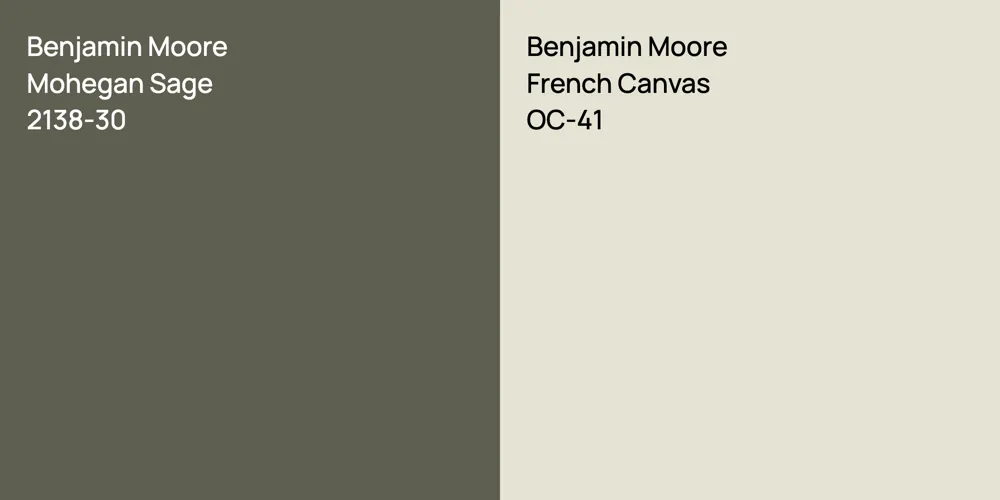 Benjamin Moore Mohegan Sage vs. Benjamin Moore French Canvas