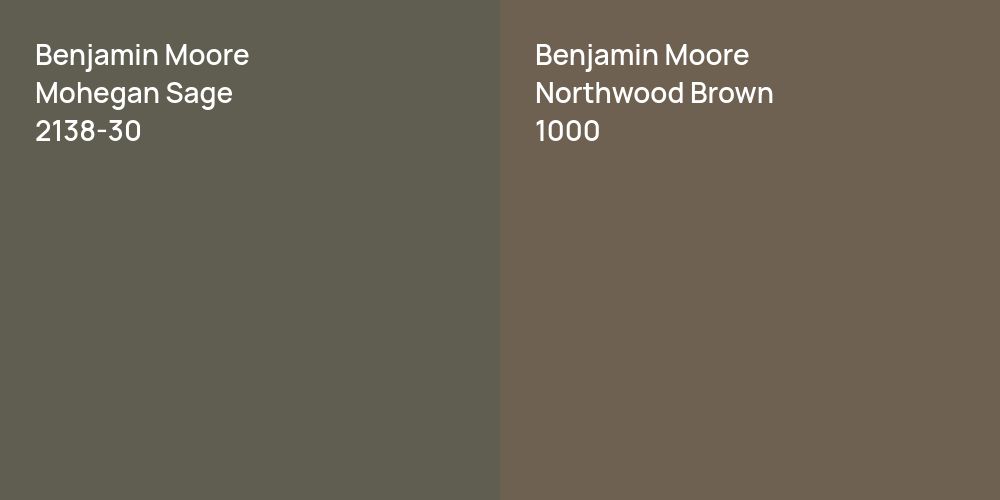 Benjamin Moore Mohegan Sage vs. Benjamin Moore Northwood Brown