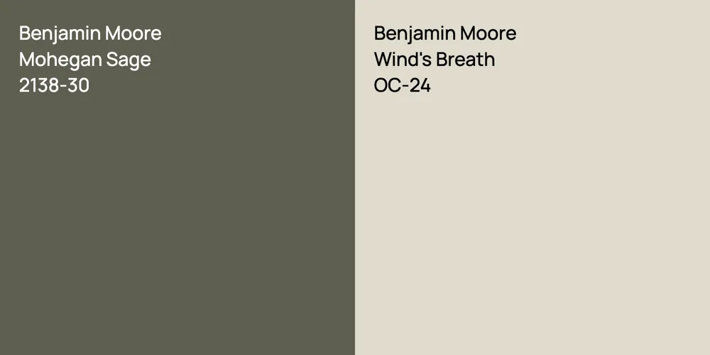 Benjamin Moore Mohegan Sage vs. Benjamin Moore Wind's Breath