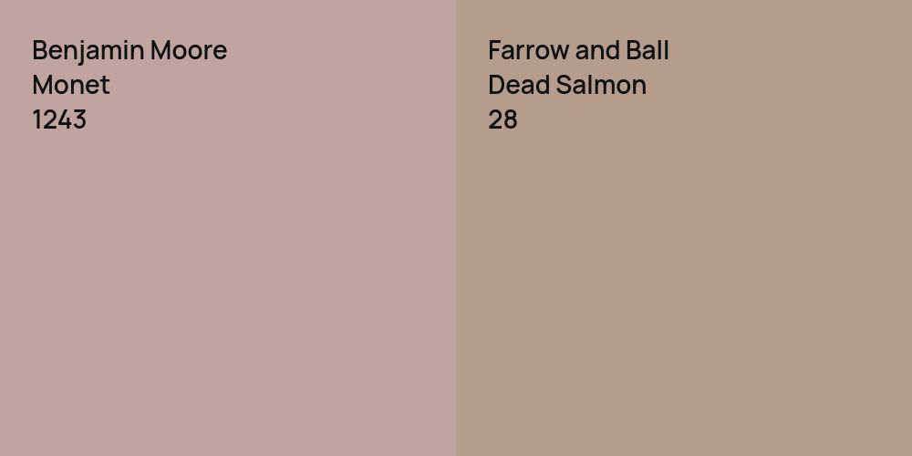 Benjamin Moore Monet vs. Farrow and Ball Dead Salmon