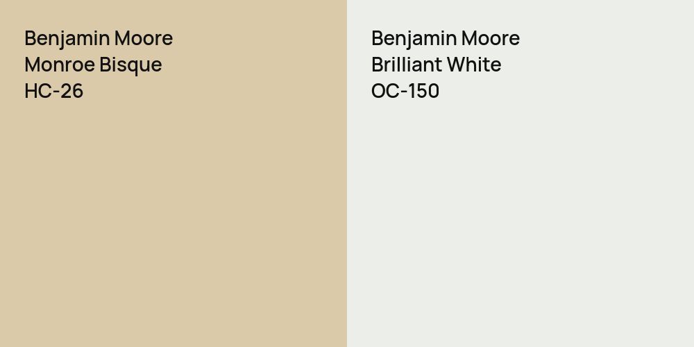 Benjamin Moore Monroe Bisque vs. Benjamin Moore Brilliant White