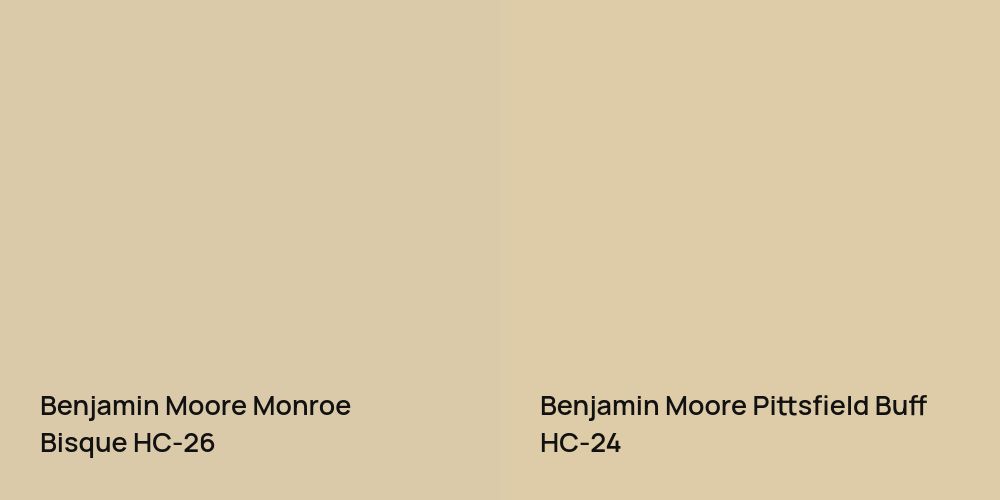 Benjamin Moore Monroe Bisque vs. Benjamin Moore Pittsfield Buff