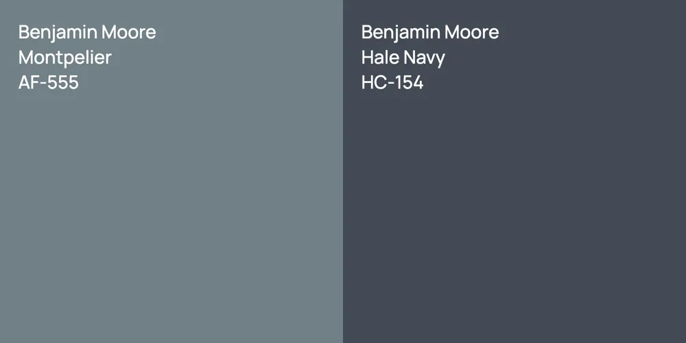 Benjamin Moore Montpelier vs. Benjamin Moore Hale Navy