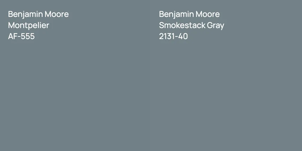 Benjamin Moore Montpelier vs. Benjamin Moore Smokestack Gray